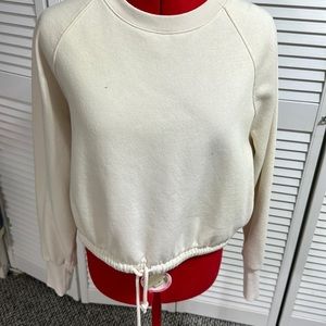 H&M ivory, cropped sweatshirt